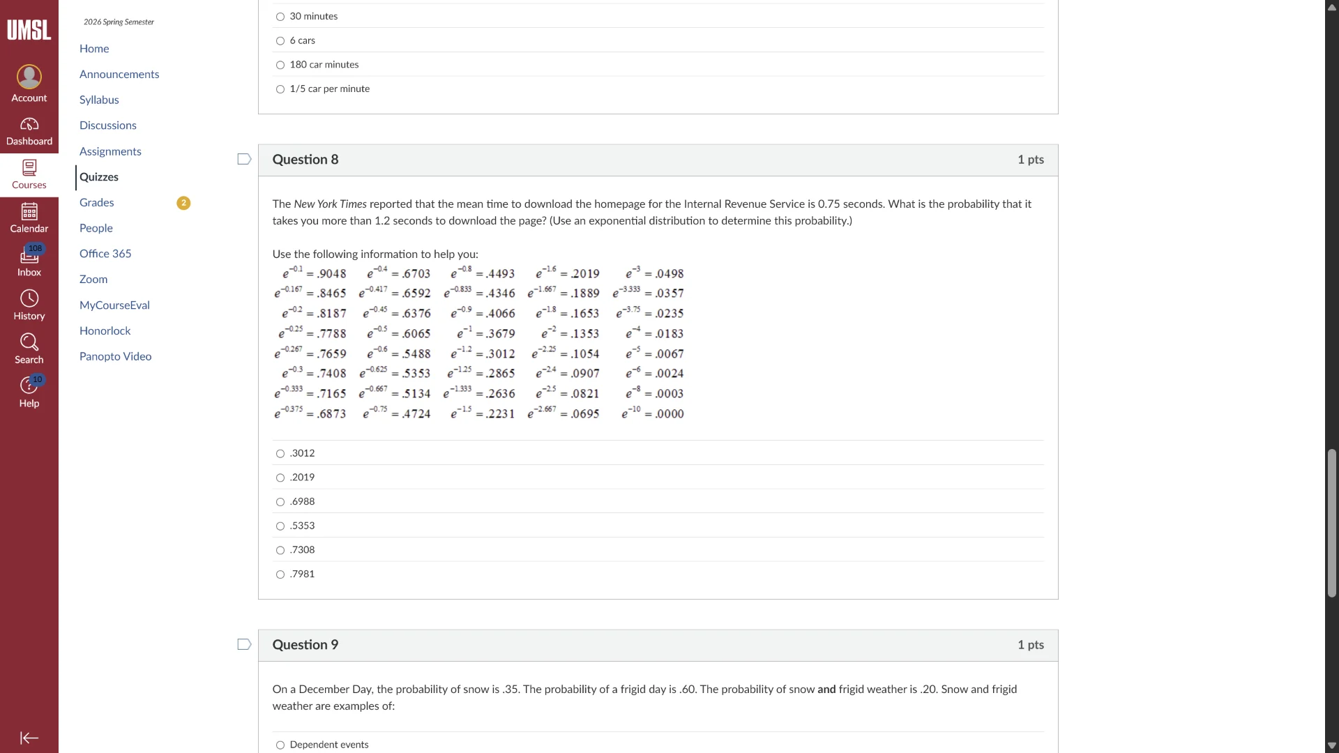question 8 1 pts the new york times reported that the mean time to down…