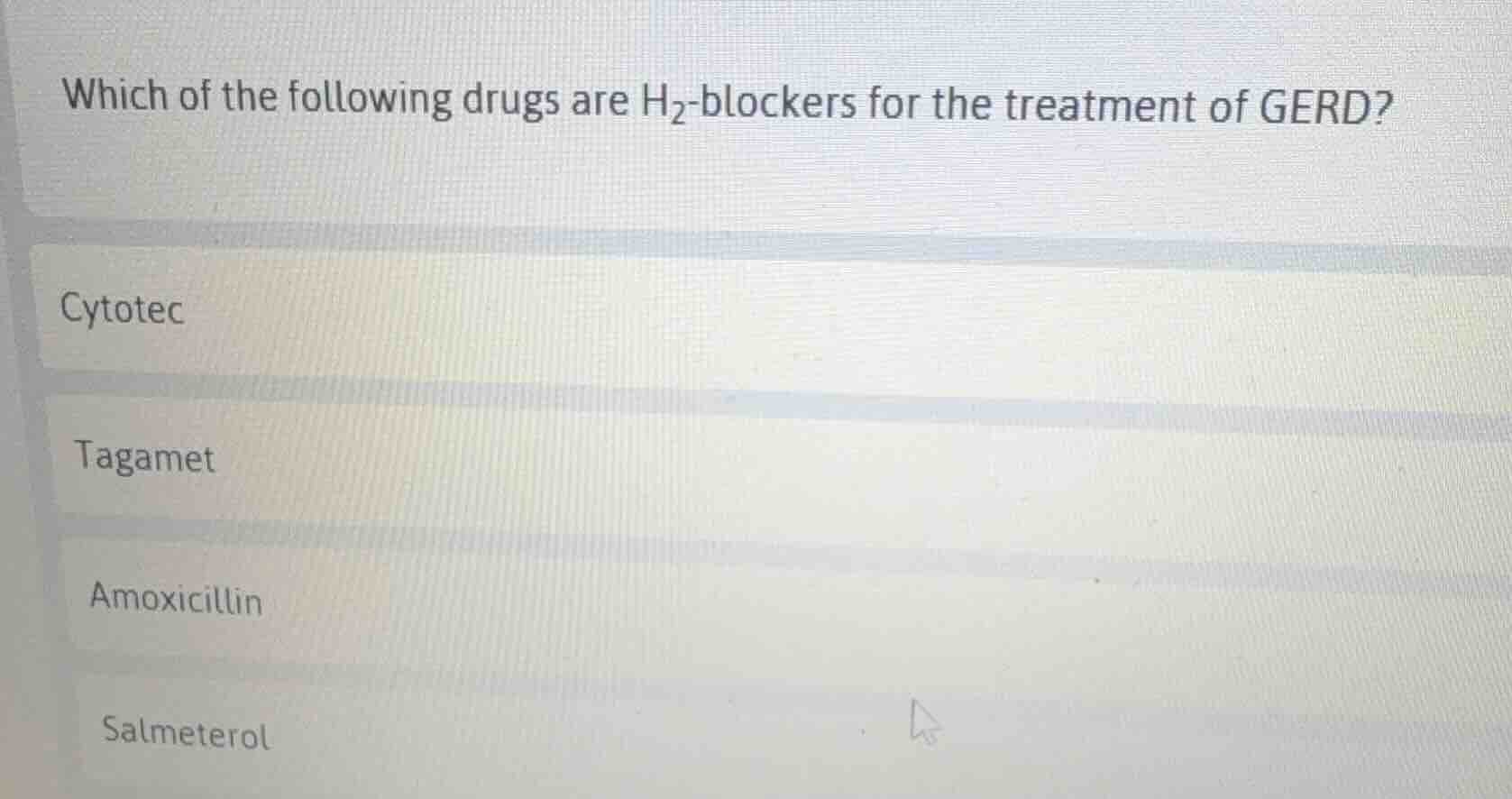 which of the following drugs are h₂-blockers for the treatment of gerd?…