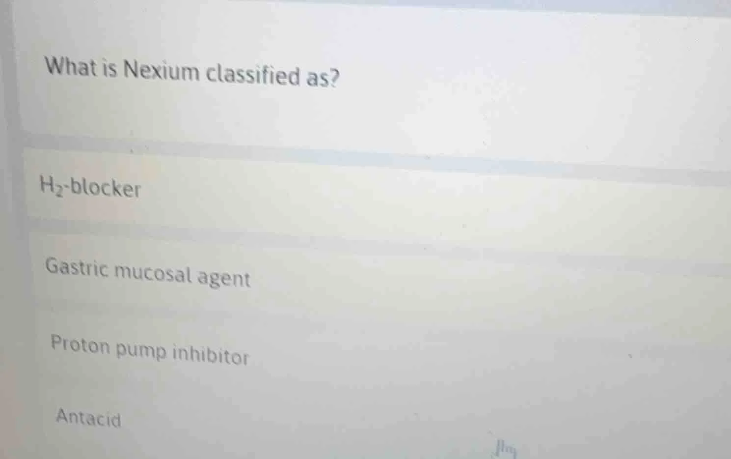 what is nexium classified as? h₂-blocker gastric mucosal agent proton p…