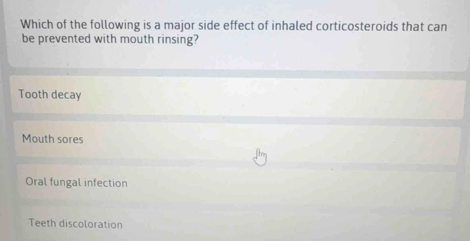 which of the following is a major side effect of inhaled corticosteroid…