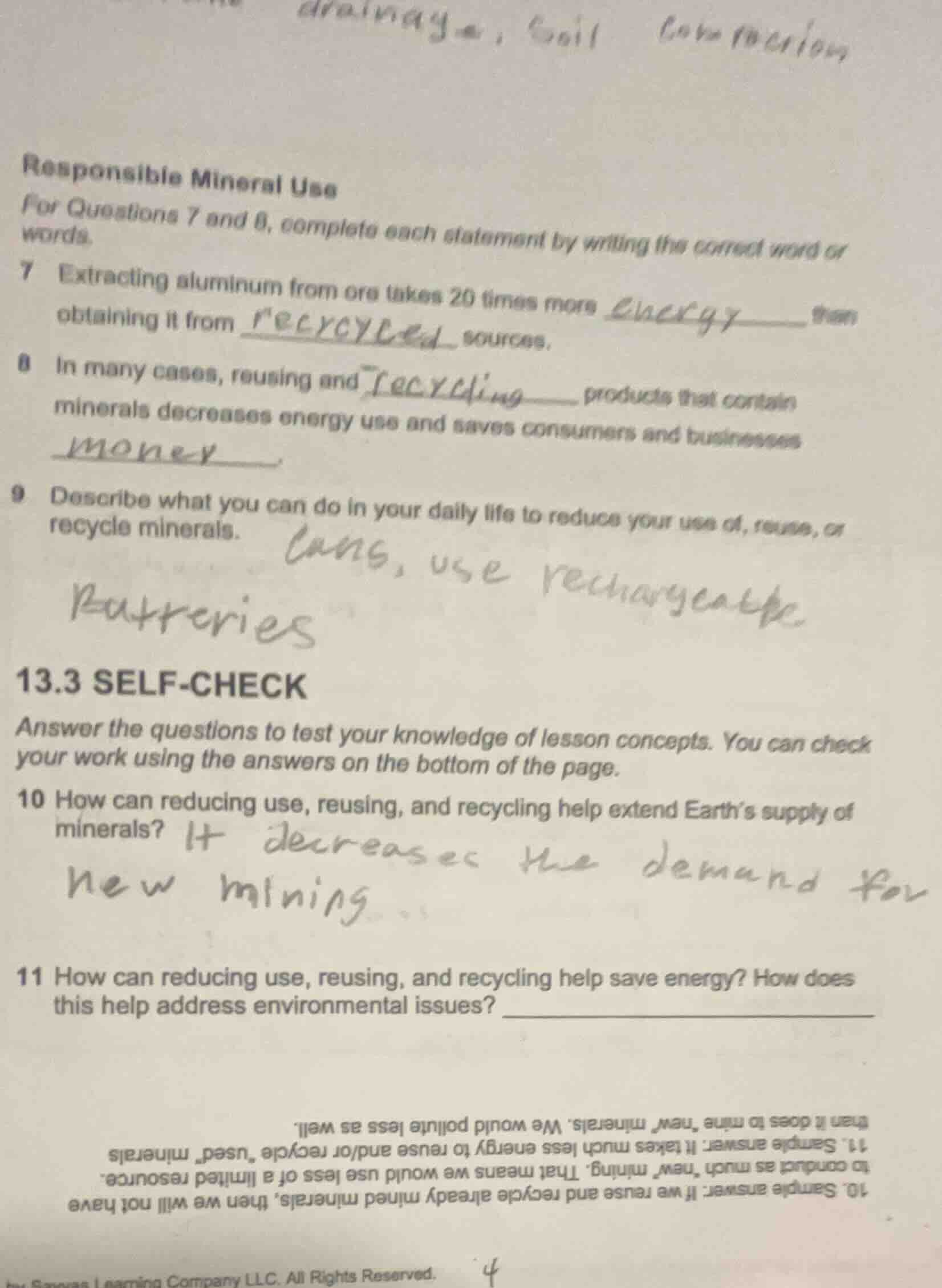 responsible mineral use for questions 7 and 8, complete each statement …
