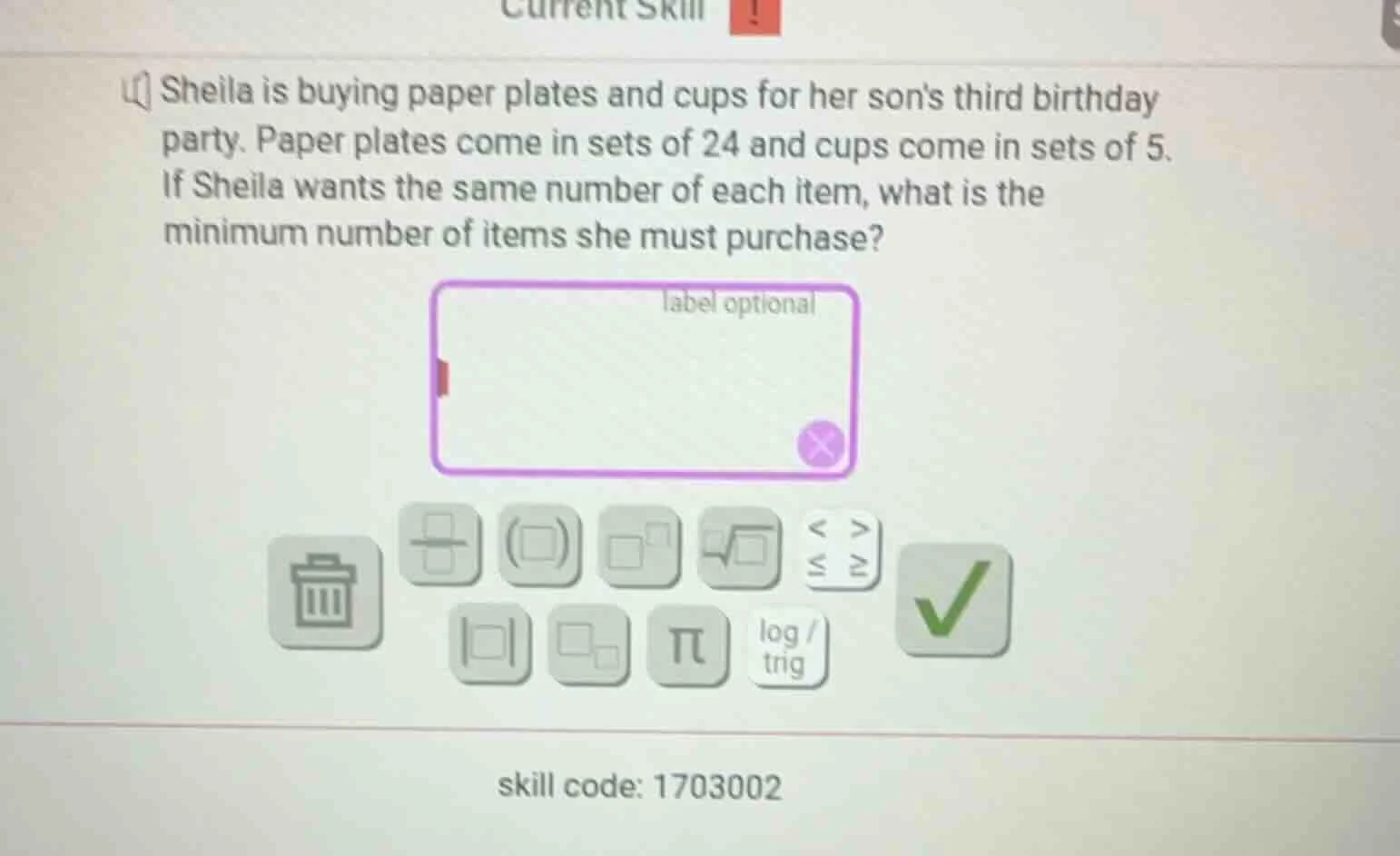 sheila is buying paper plates and cups for her sons third birthday part…