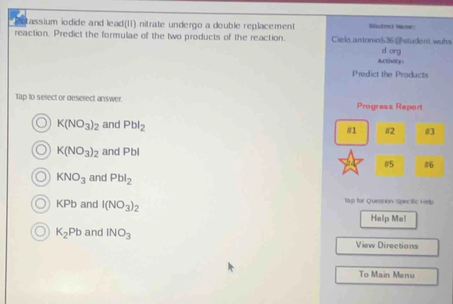 potassium iodide and lead(ii) nitrate undergo a double replacement reac…