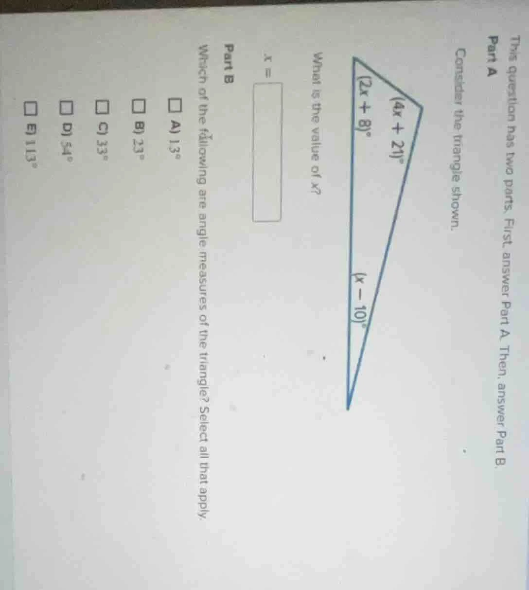 this question has two parts. first, answer part a. then, answer part b.…