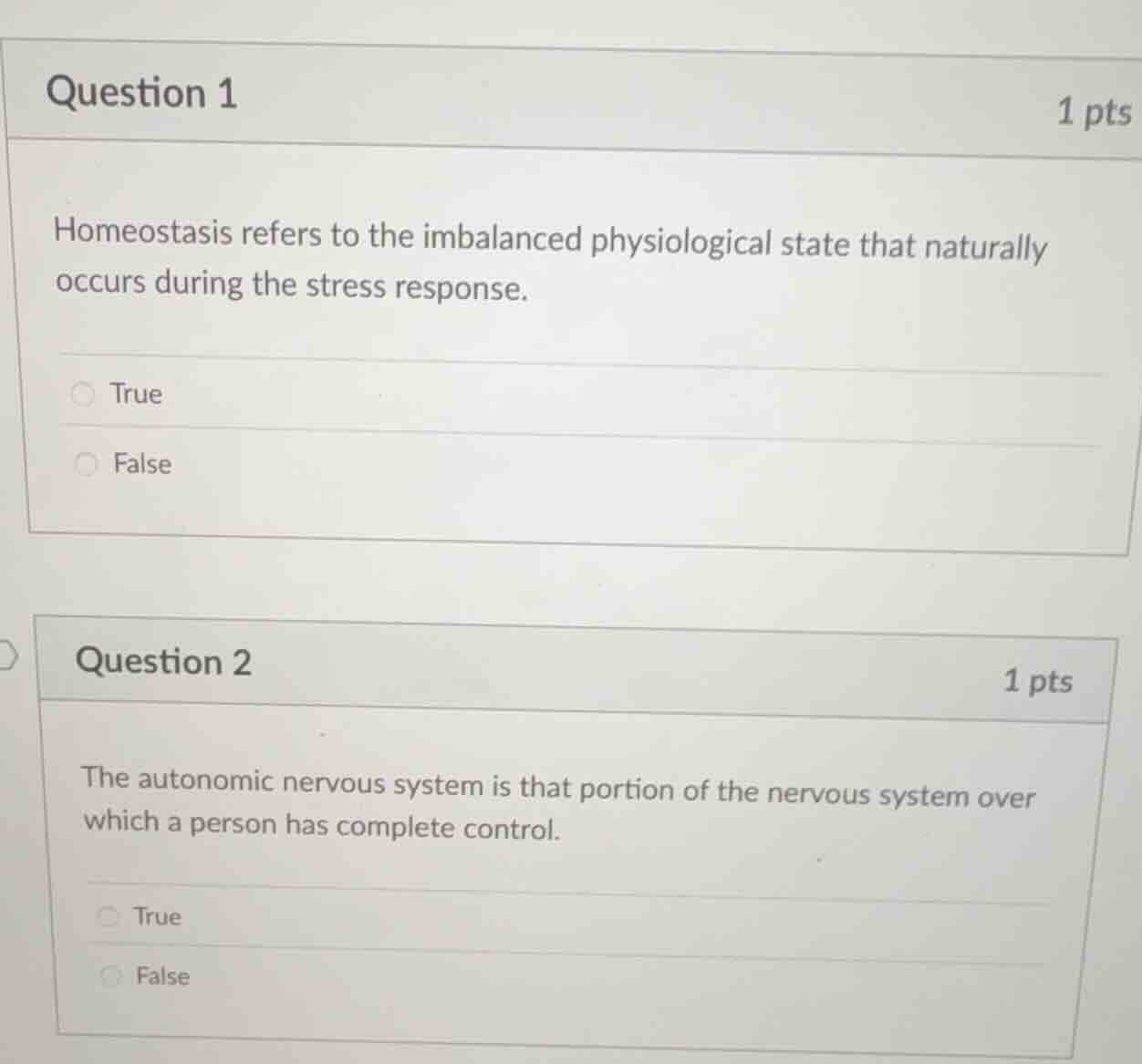 question 1 1 pts homeostasis refers to the imbalanced physiological sta…