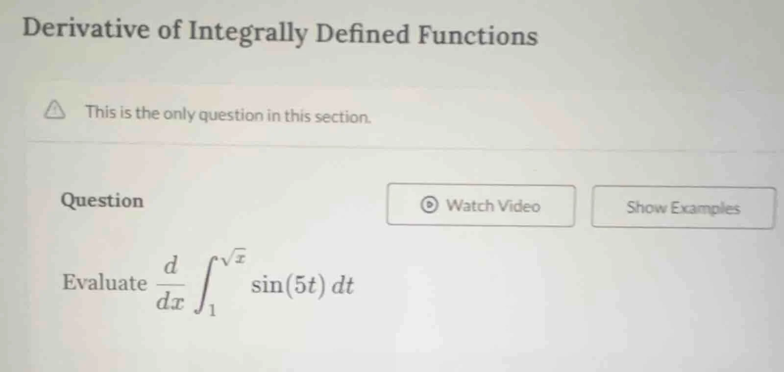 derivative of integrally defined functions this is the only question in…