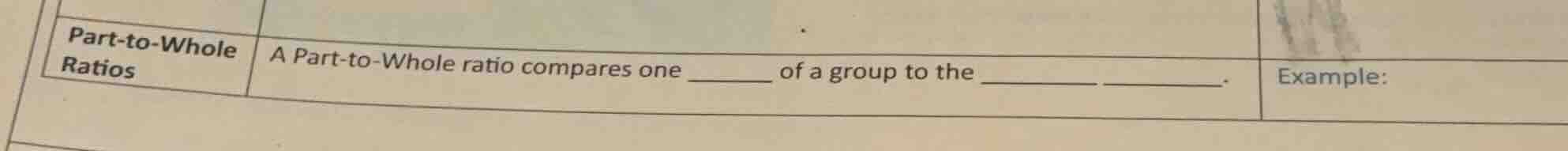 part - to - whole ratios a part - to - whole ratio compares one ______ …