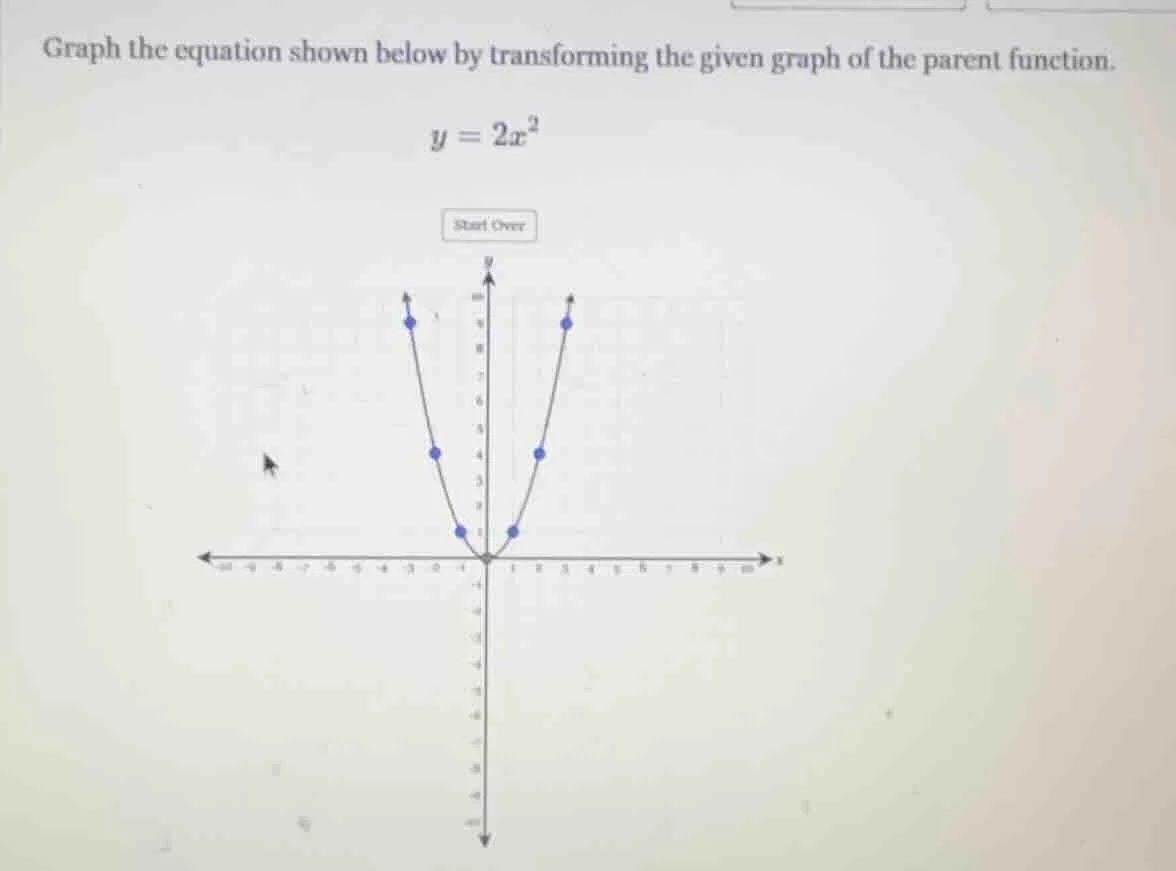 graph the equation shown below by transforming the given graph of the p…