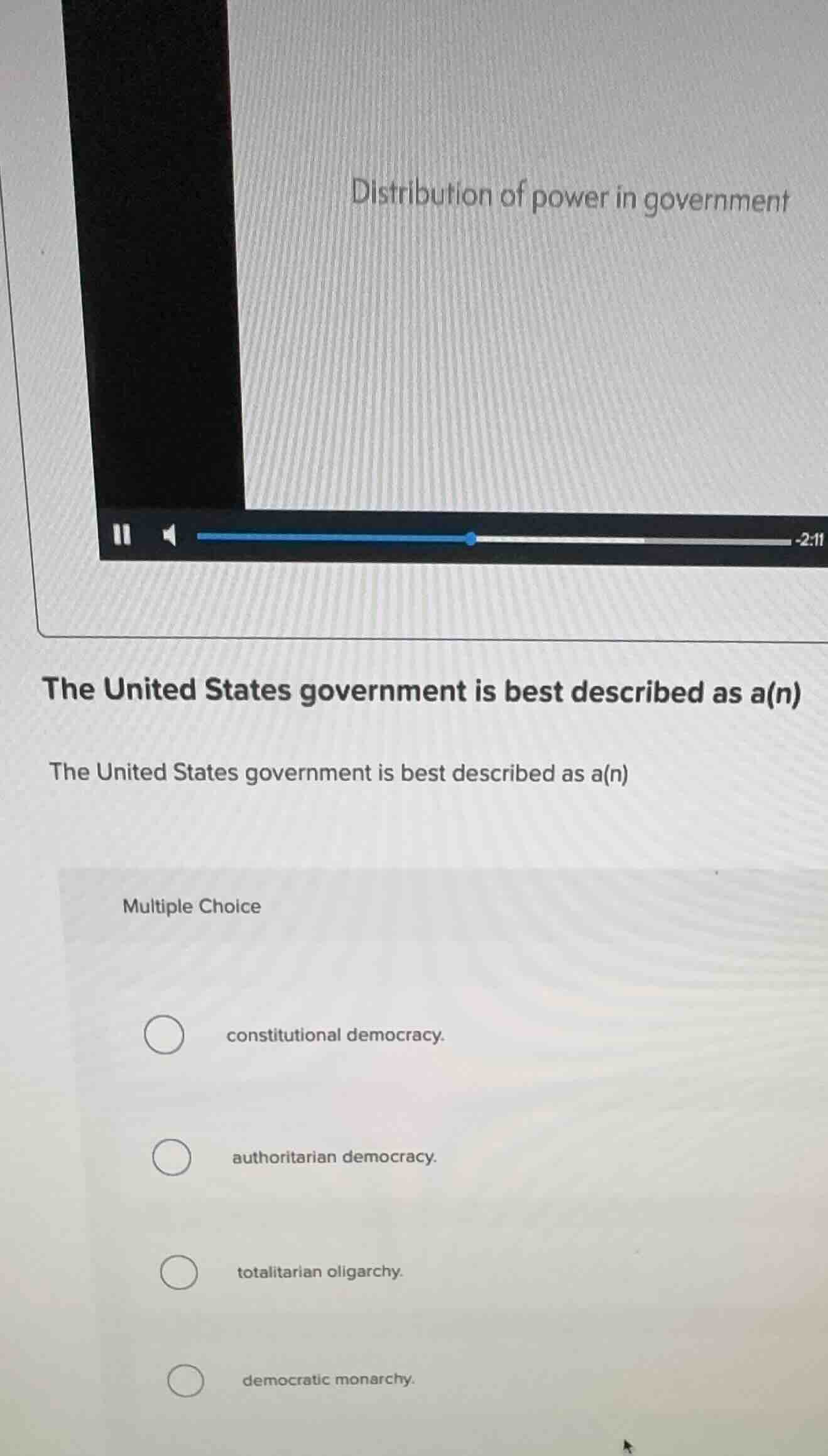 distribution of power in government the united states government is bes…