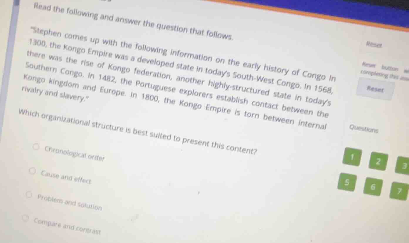 read the following and answer the question that follows. \stephen comes…