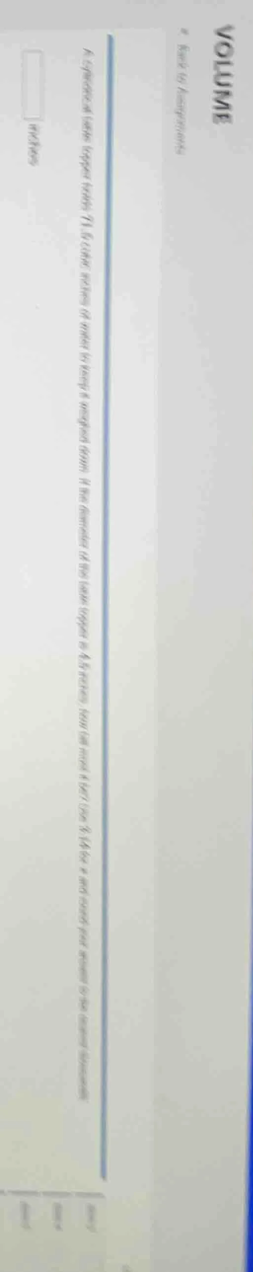 volume a cylindrical water bucket holds 71.6 cubic inches of water to k…