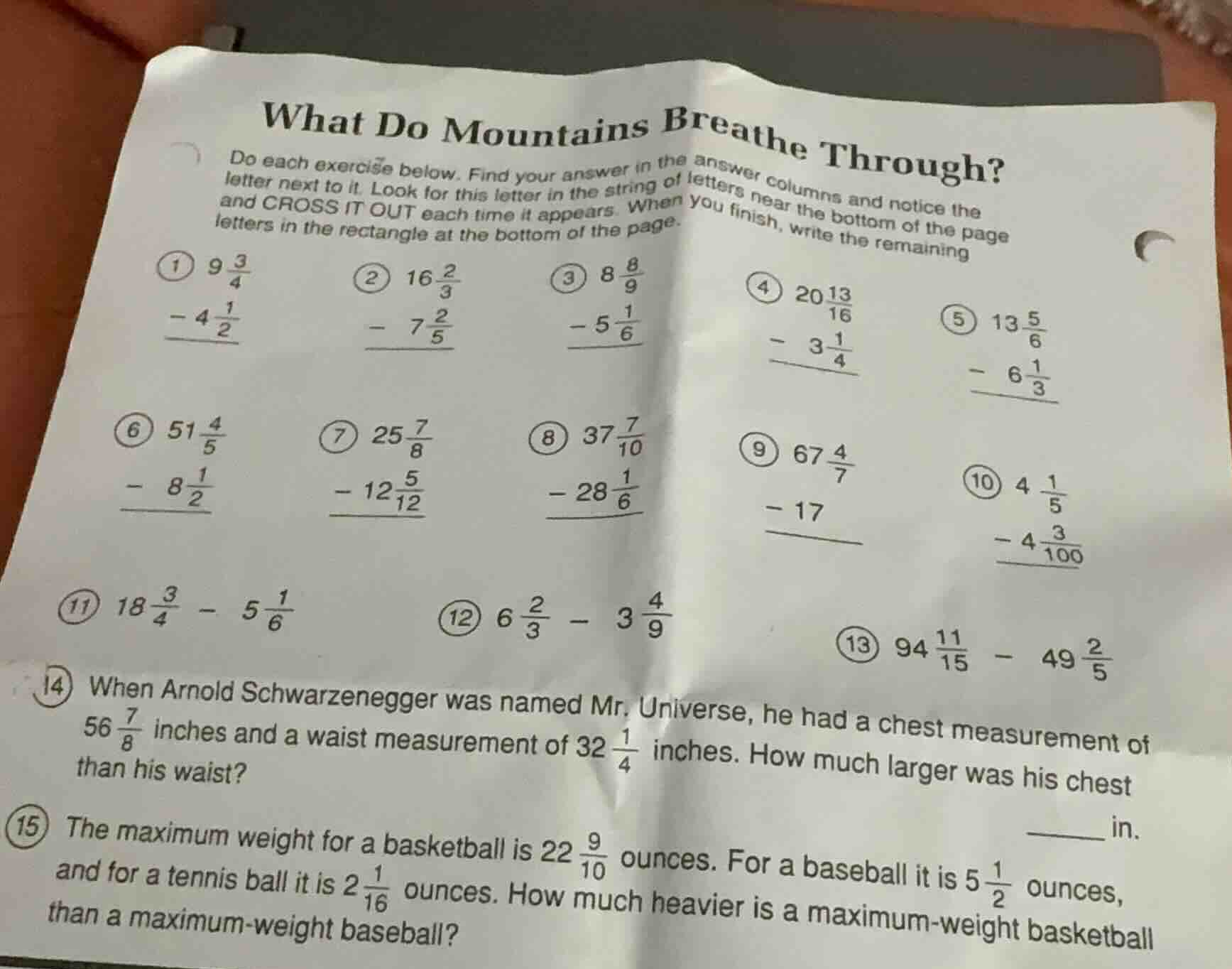 what do mountains breathe through? do each exercise below. find your an…