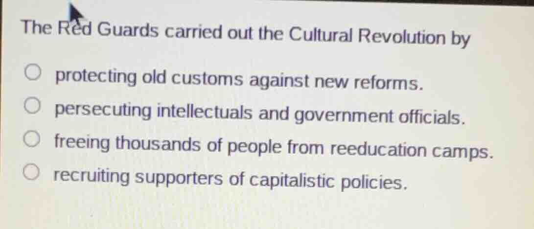 the red guards carried out the cultural revolution by protecting old cu…