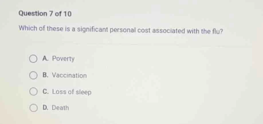 question 7 of 10 which of these is a significant personal cost associat…
