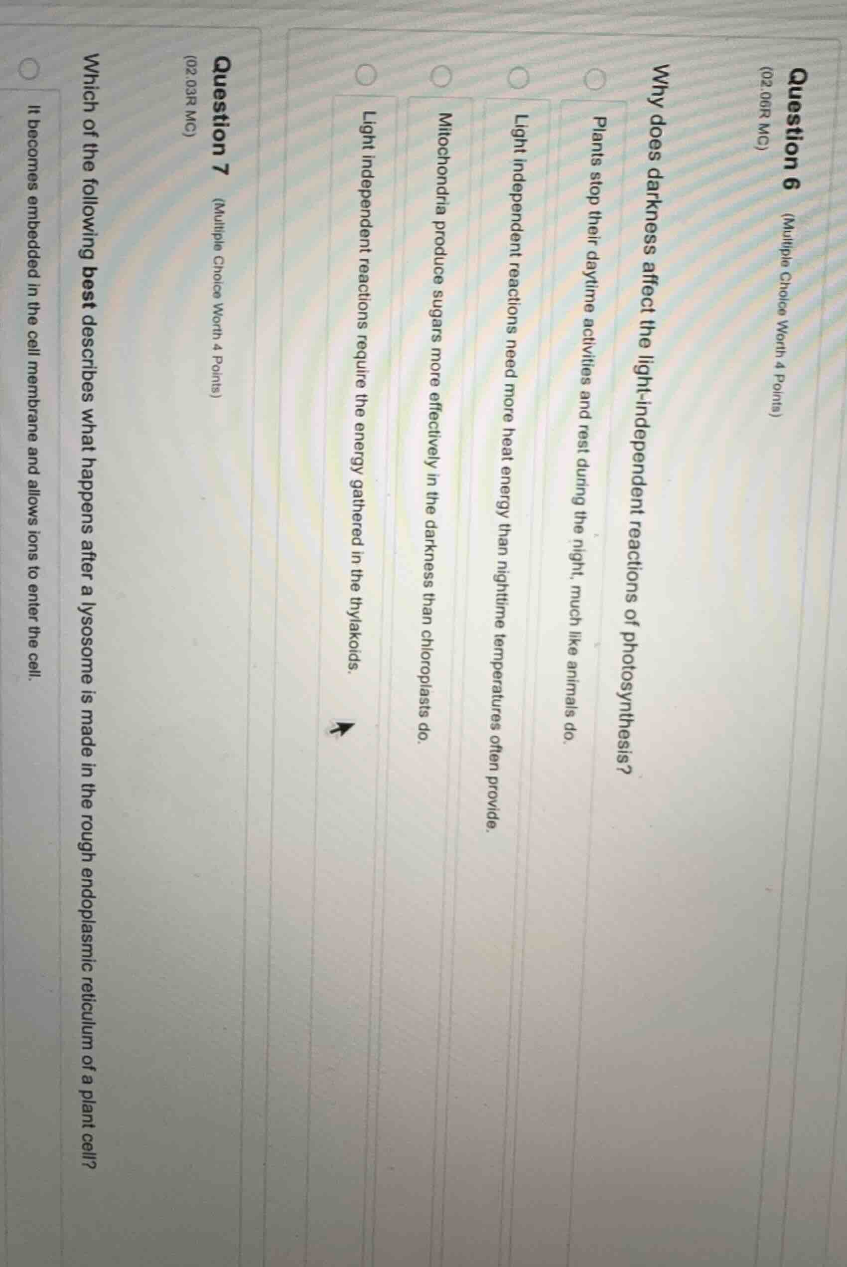 question 6 (02.06r mc) (multiple choice worth 4 points) why does darkne…