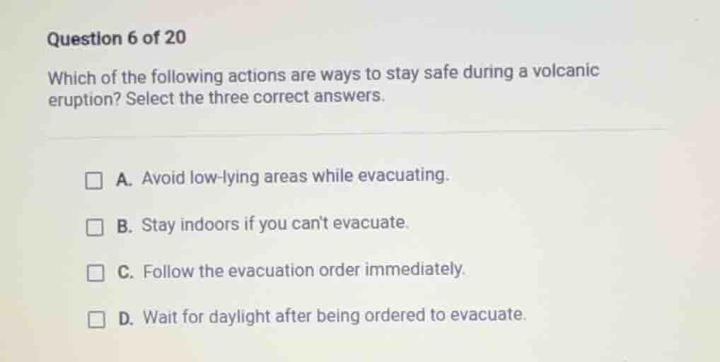 question 6 of 20 which of the following actions are ways to stay safe d…