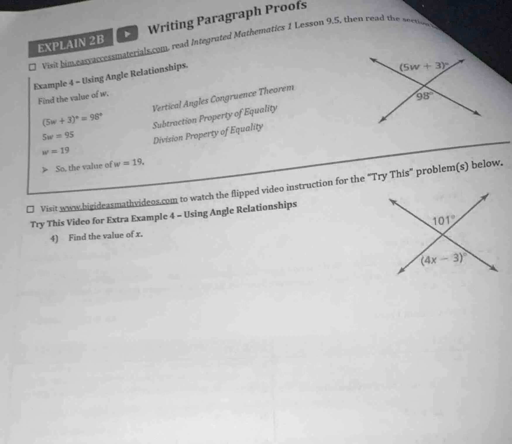 explain 2b writing paragraph proofs visit bim.easyaccessmaterials.com, …