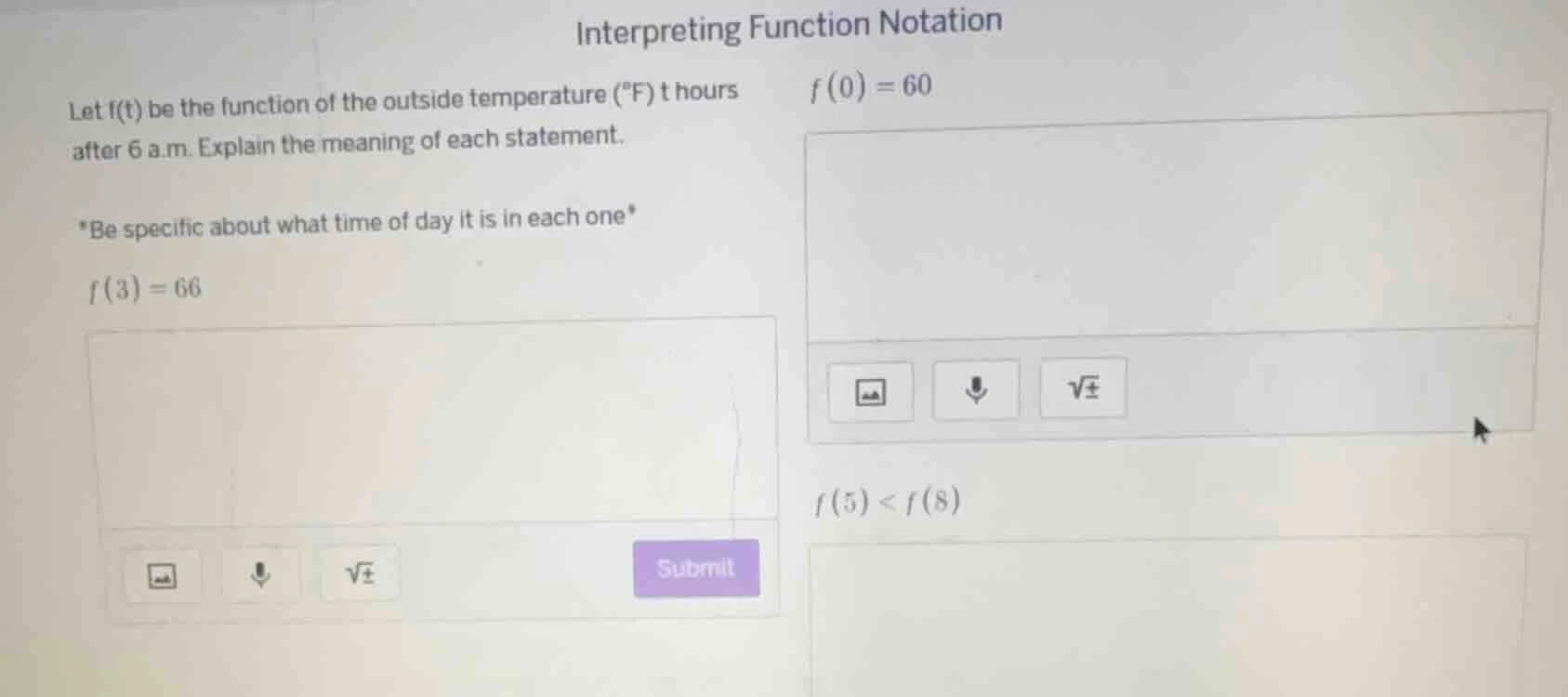 interpreting function notation let f(t) be the function of the outside …