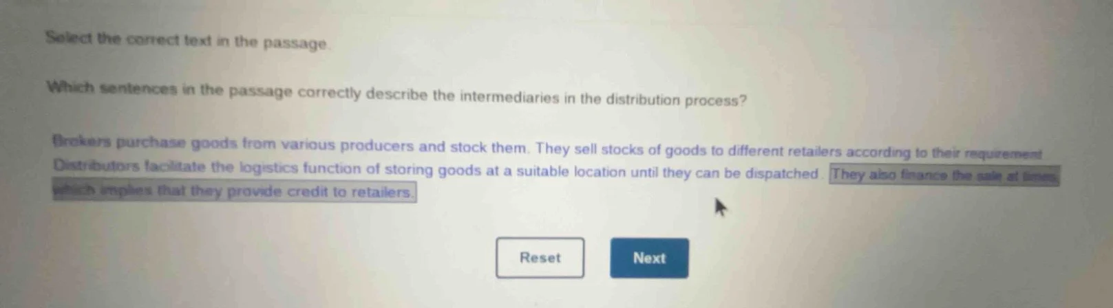 select the correct text in the passage. which sentences in the passage …