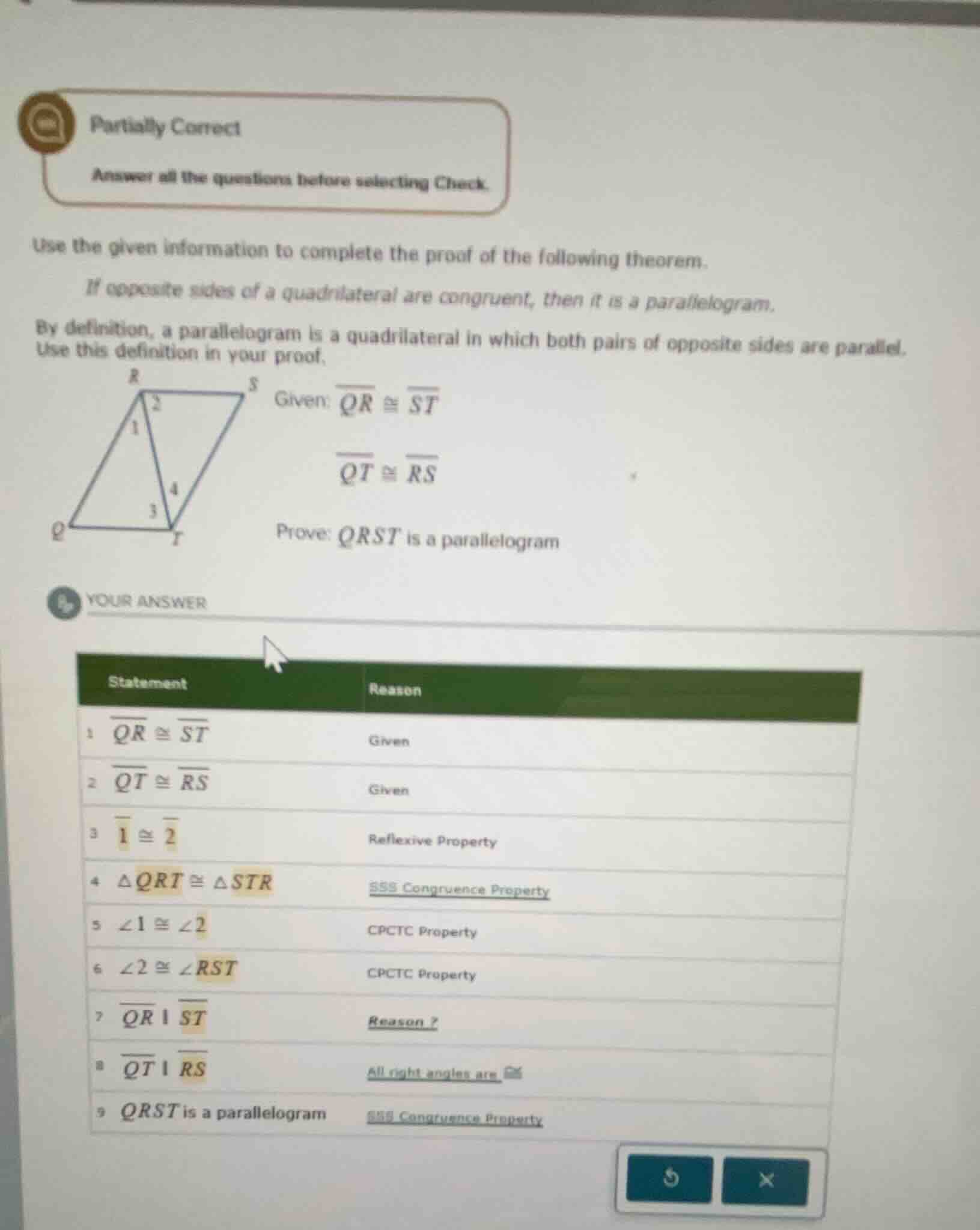 partially correct answer all the questions before selecting check. use …