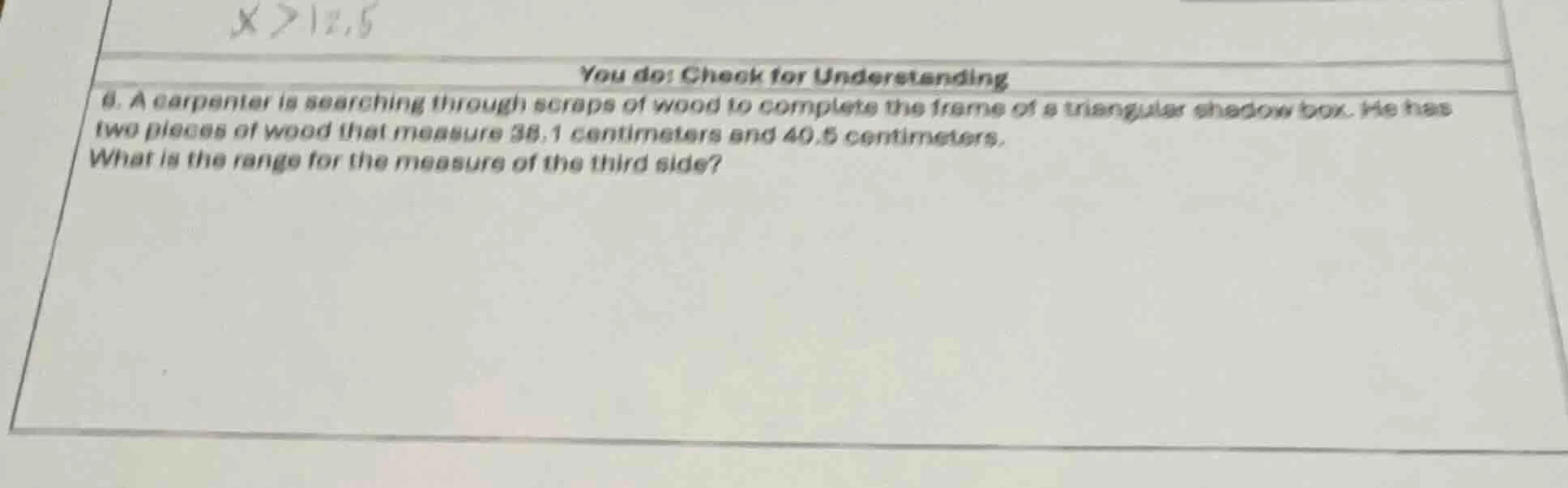 you do: check for understanding 6. a carpenter is searching through scr…