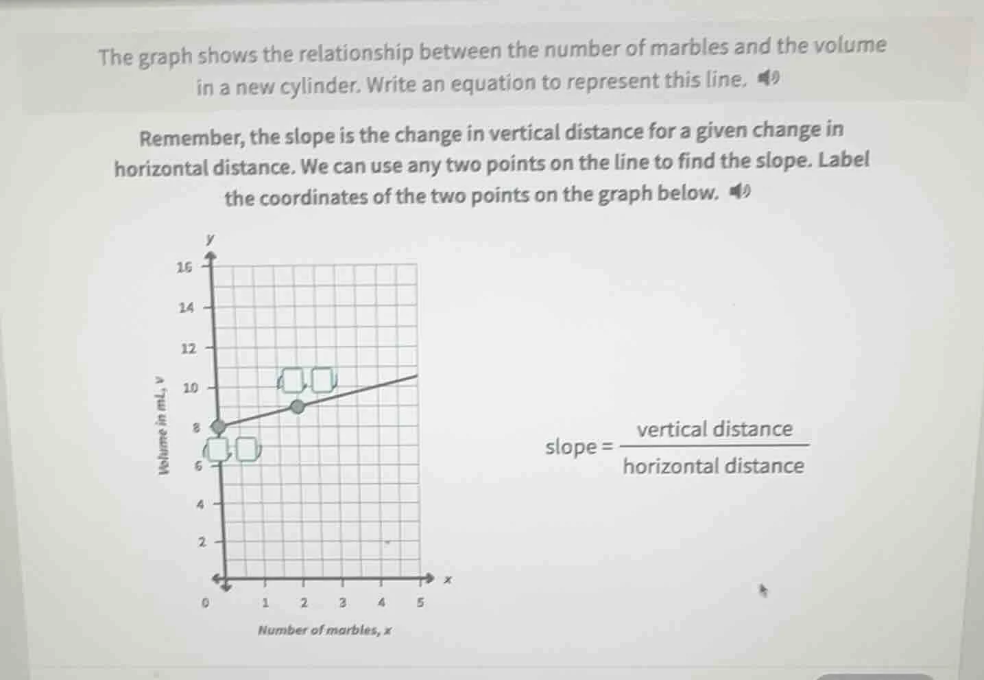 the graph shows the relationship between the number of marbles and the …