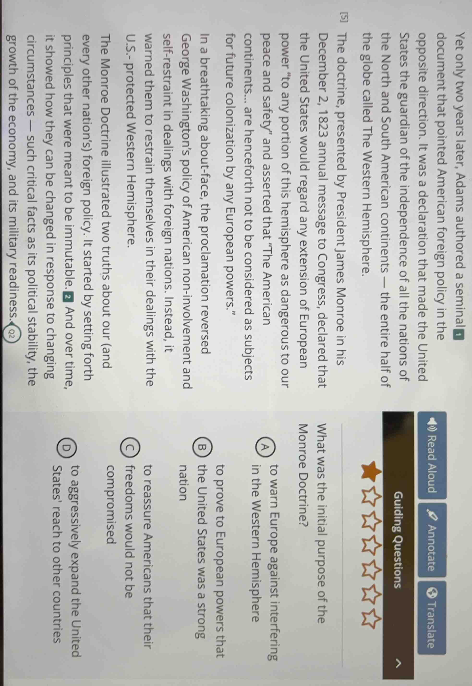 yet only two years later, adams authored a seminal document that pointe…