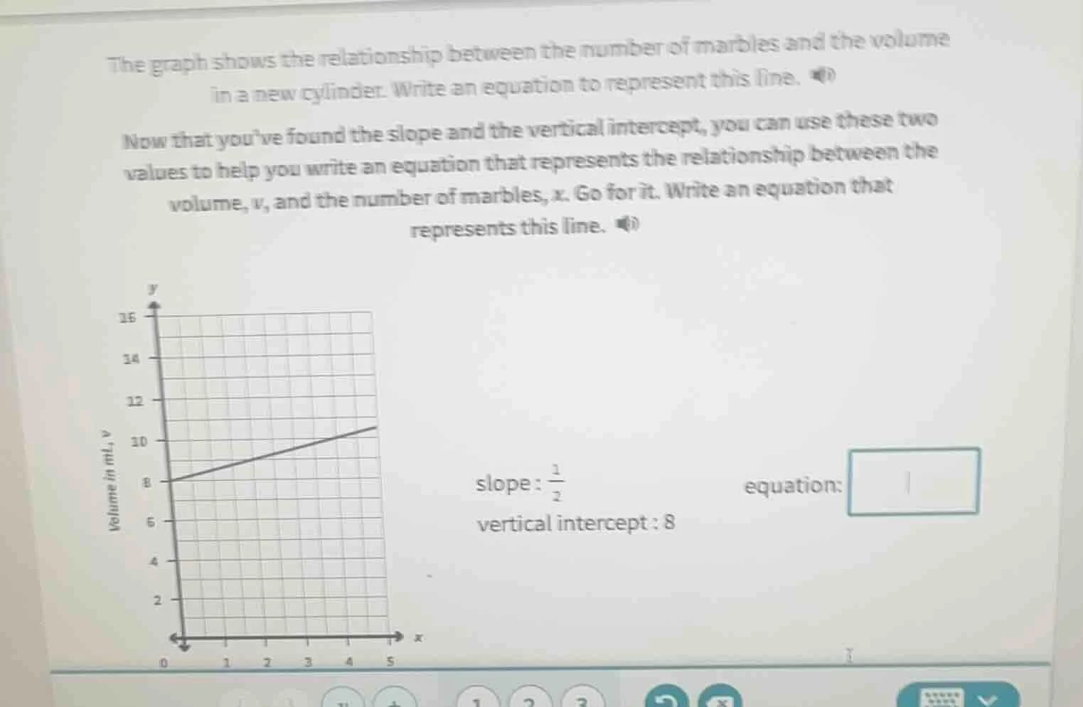 the graph shows the relationship between the number of marbles and the …