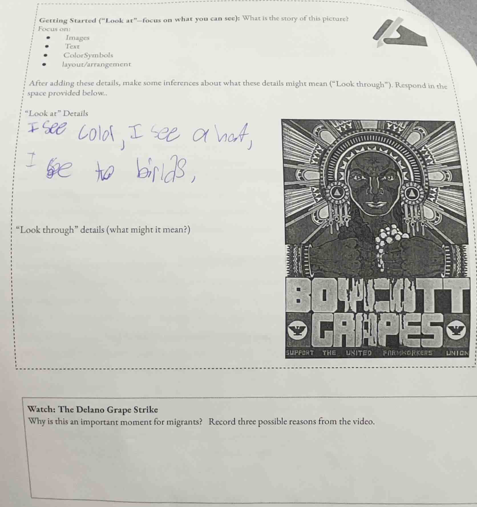 getting started (\look at\—focus on what you can see): what is the stor…