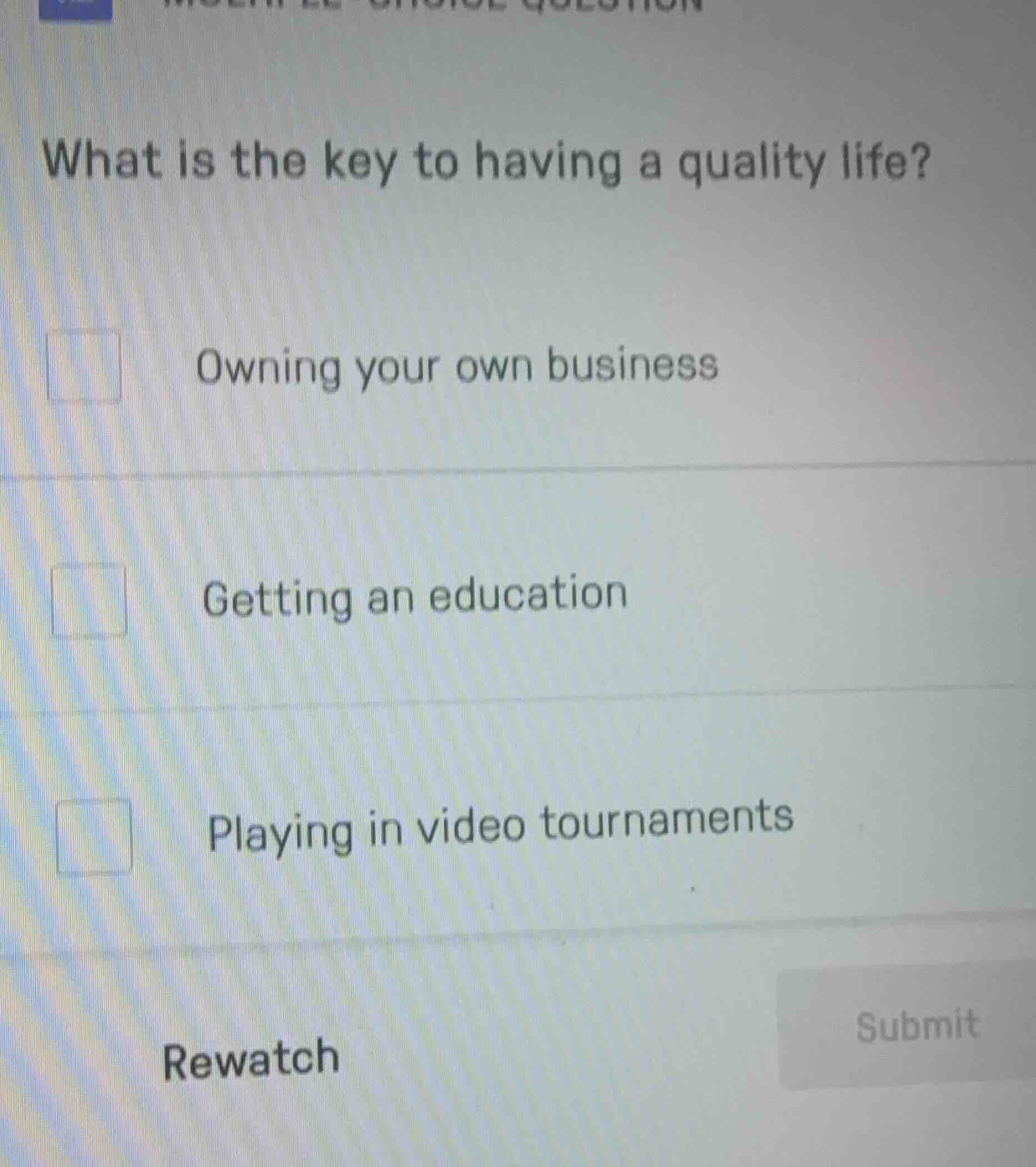 what is the key to having a quality life? owning your own business gett…