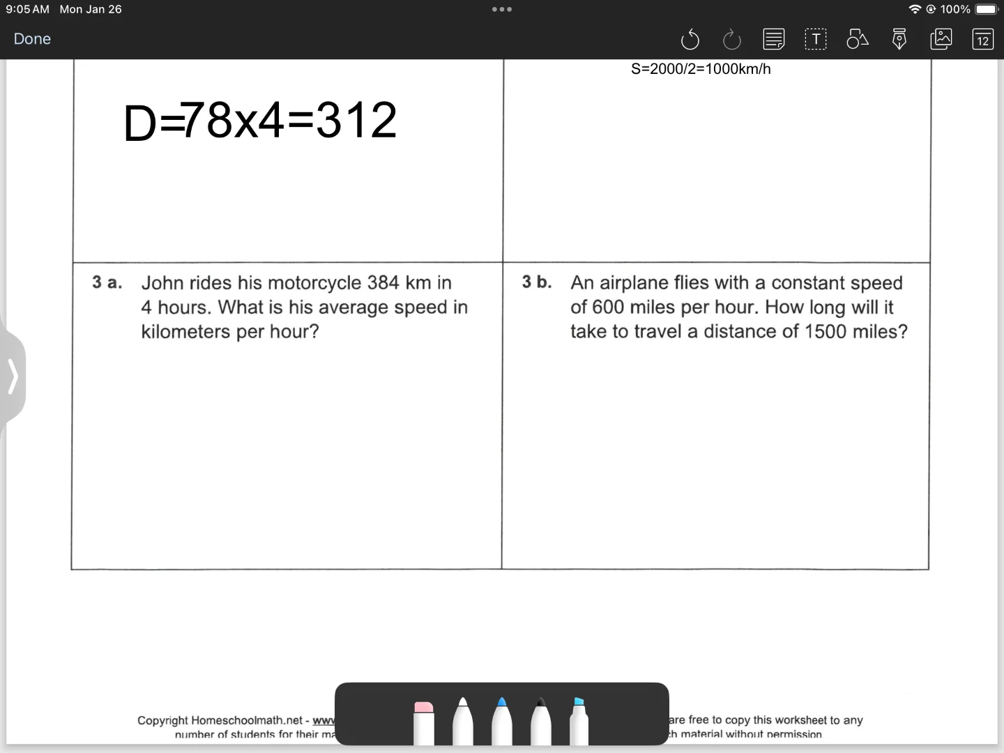 3 a. john rides his motorcycle 384 km in 4 hours. what is his average s…