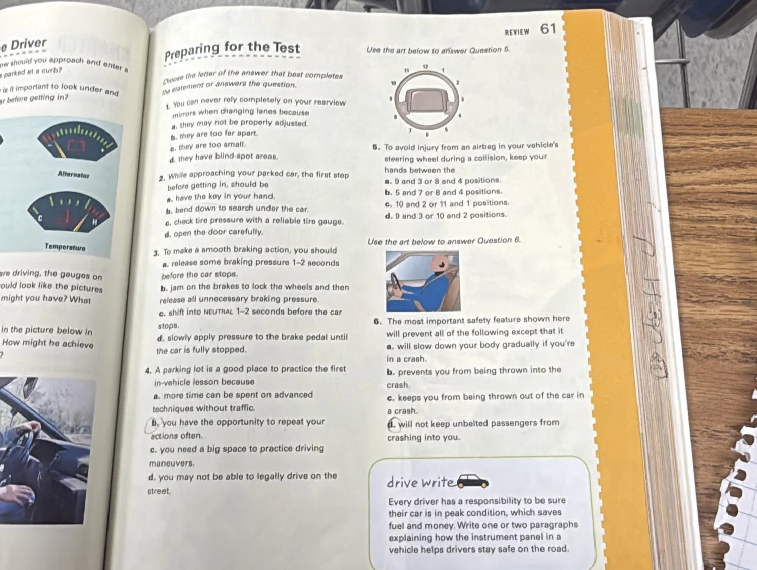 preparing for the test choose the letter of the answer that best comple…