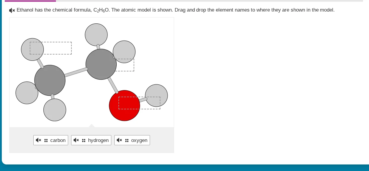 ethanol has the chemical formula, c₂h₆o. the atomic model is shown. dra…