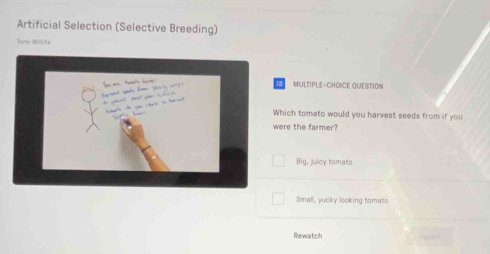 artificial selection (selective breeding) tony willits multiple-choice …