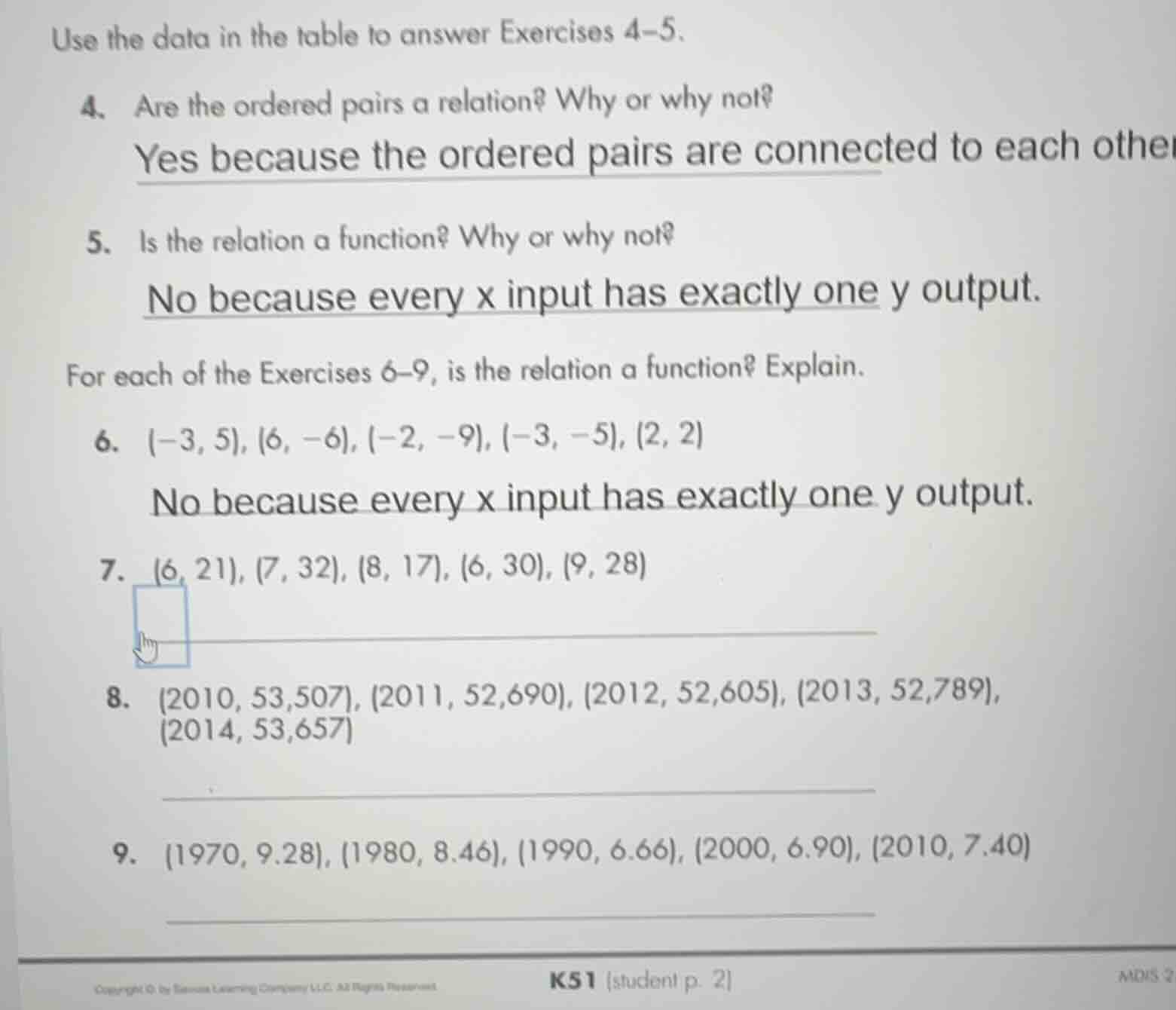 use the data in the table to answer exercises 4–5. 4. are the ordered p…