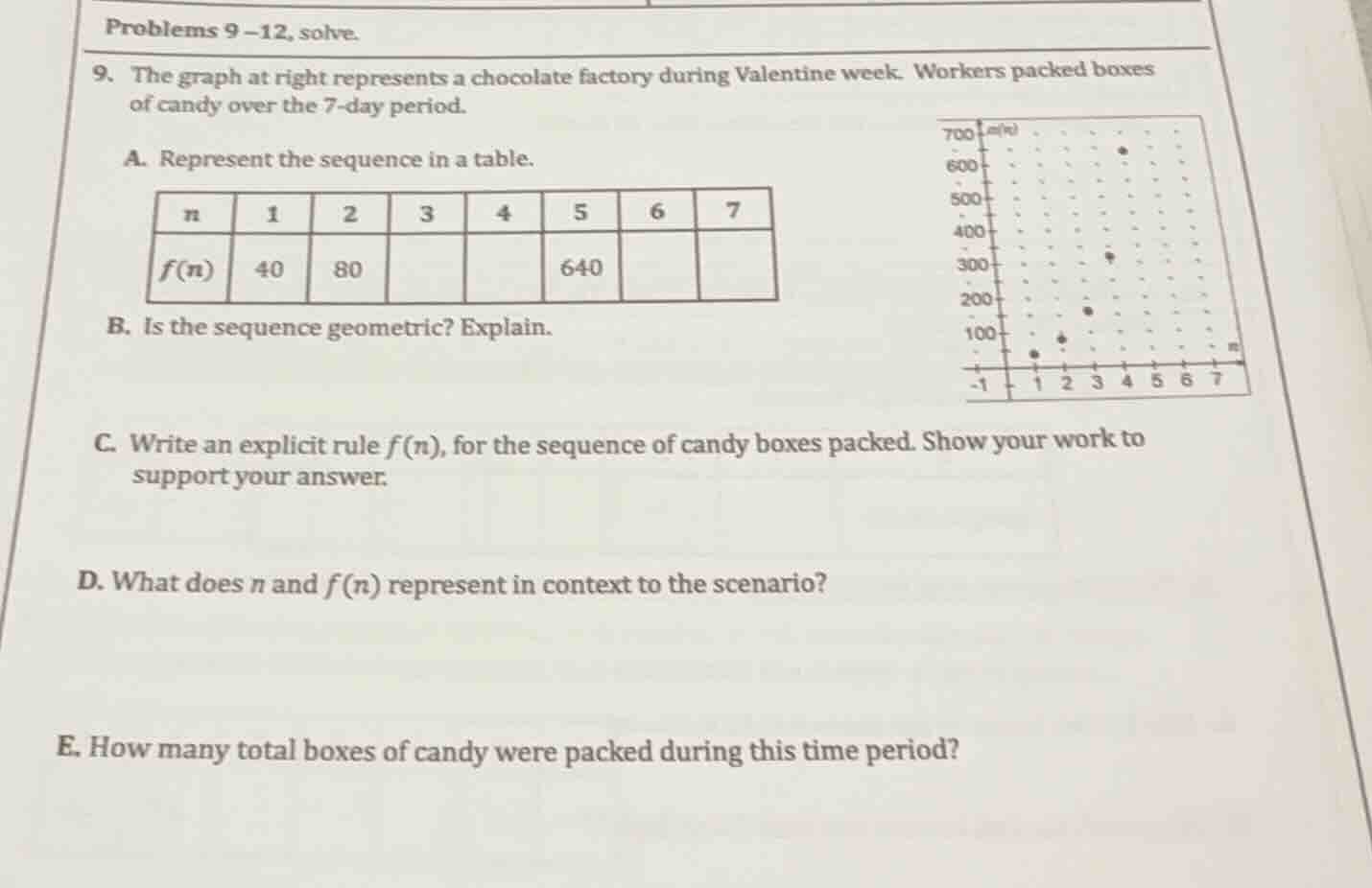 problems 9 –12, solve. 9. the graph at right represents a chocolate fac…