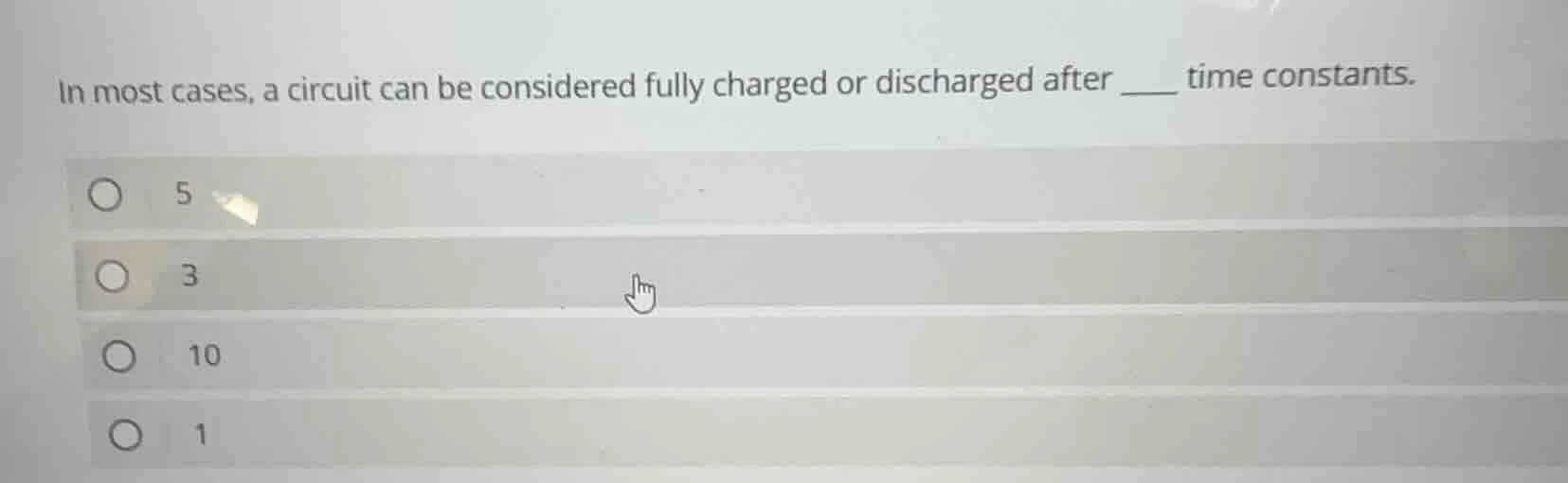 in most cases, a circuit can be considered fully charged or discharged …