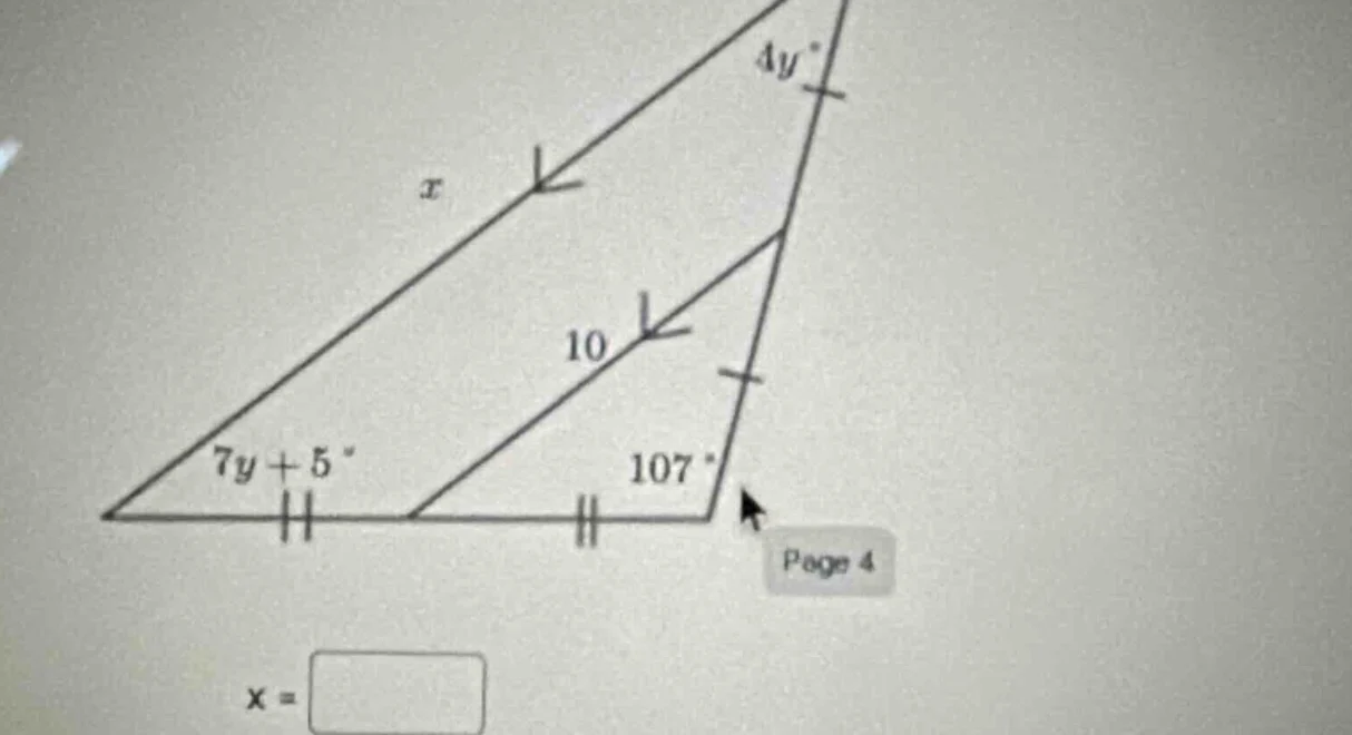 there is a triangle - like figure with some markings. one side is marke…