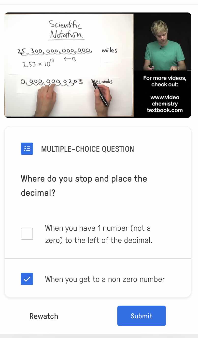 multiple-choice question where do you stop and place the decimal? when …