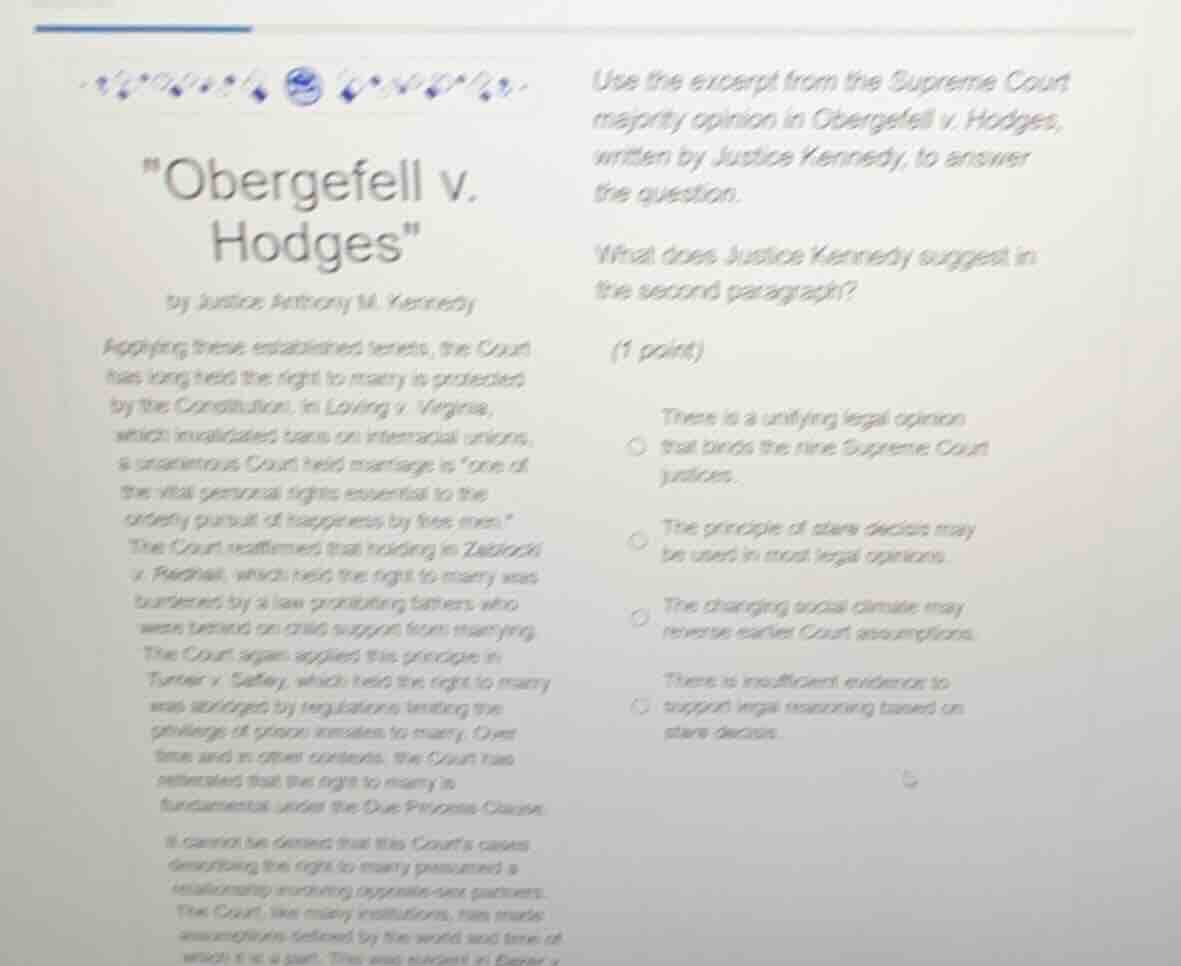 obergefell v. hodges by justice anthony m. kennedy applying these estab…