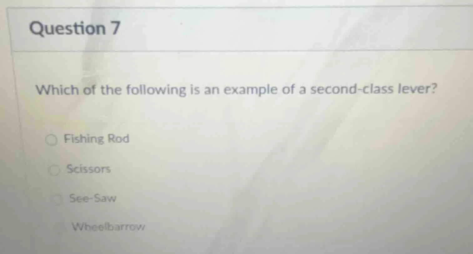 question 7 which of the following is an example of a second - class lev…