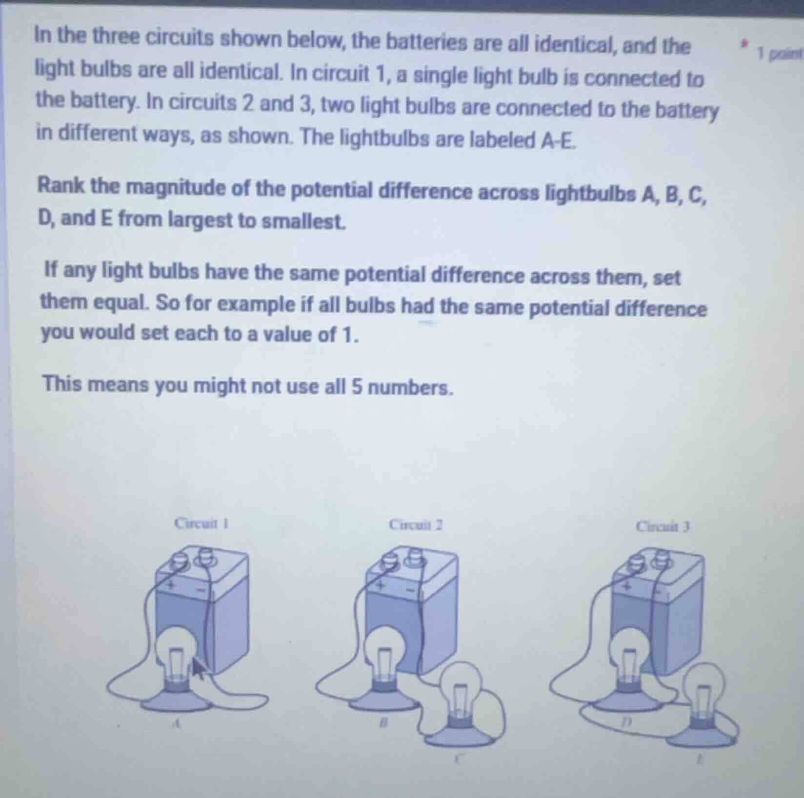in the three circuits shown below, the batteries are all identical, and…