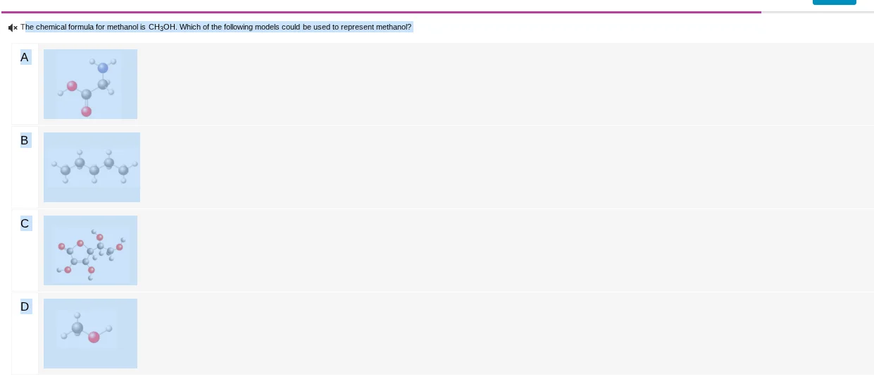 the chemical formula for methanol is \\ce{ch_{3}oh}. which of the follo…