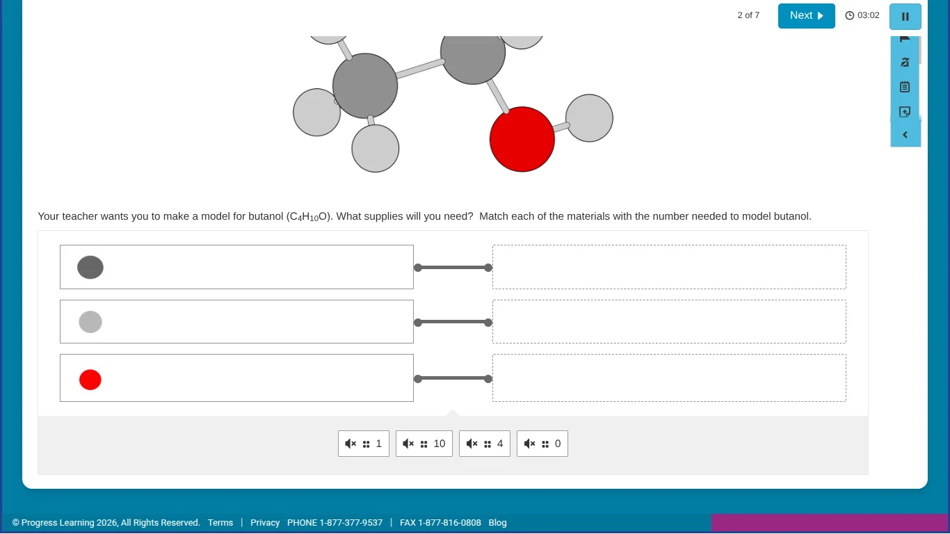 your teacher wants you to make a model for butanol (c₄h₁₀o). what suppl…