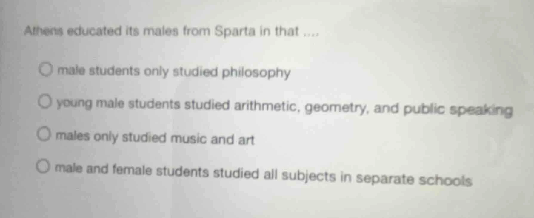 athens educated its males from sparta in that .... male students only s…