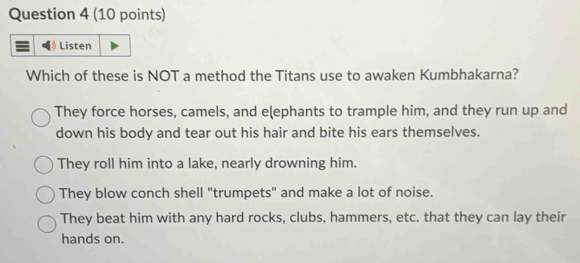 question 4 (10 points) listen which of these is not a method the titans…