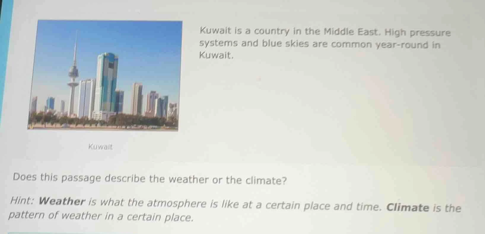 kuwait is a country in the middle east. high pressure systems and blue …