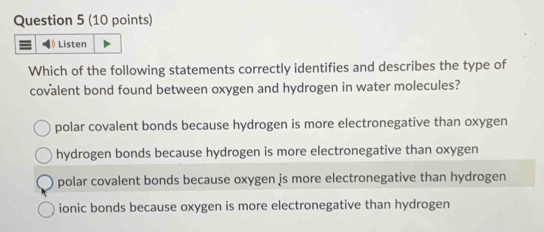 question 5 (10 points) listen which of the following statements correct…