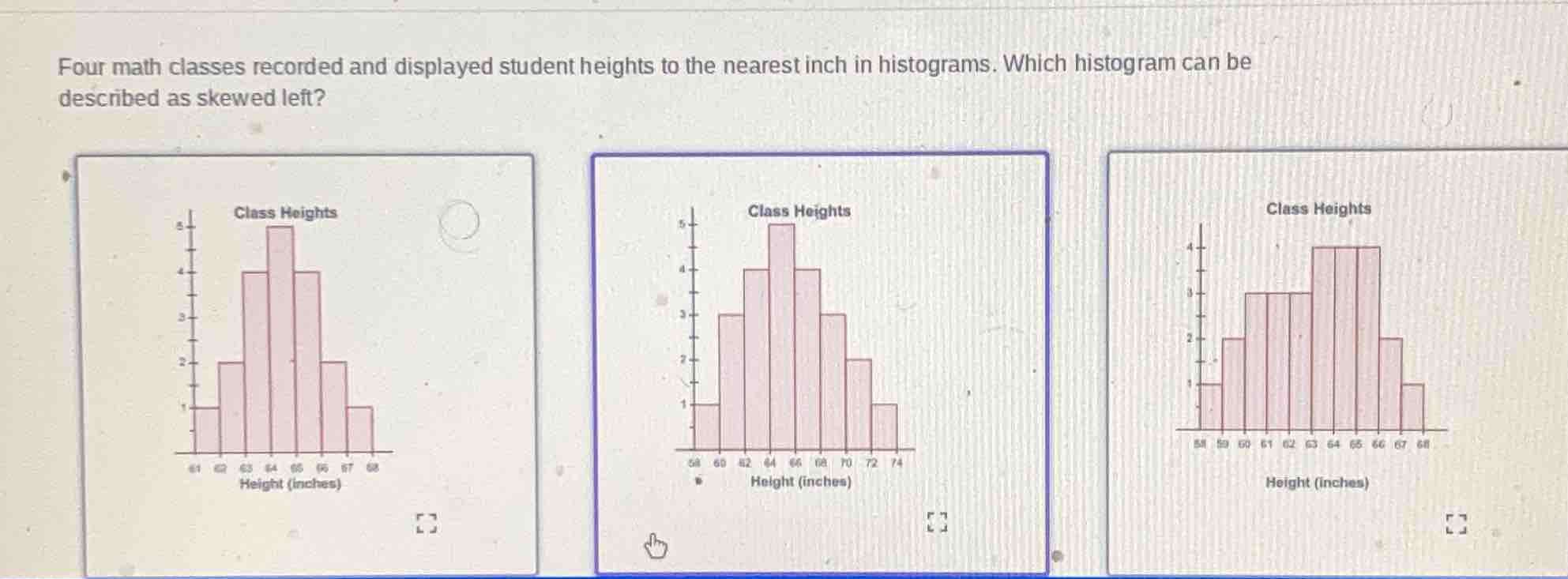 four math classes recorded and displayed student heights to the nearest…
