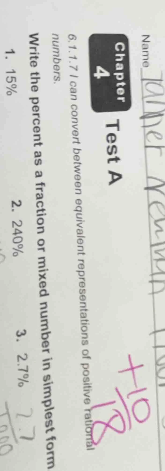 chapter 4 test a 6.1.7 i can convert between equivalent representations…